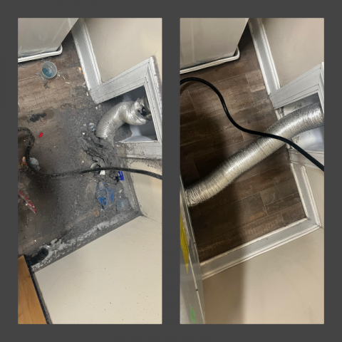 Excessive lint under your dryer or on the walls behind it is a warning sign that your dryer vent needs help! When the vent becomes restricted, the lint can not pass through the vent and starts to escape from air leaks in the tube that connects the dryer to the vent. 